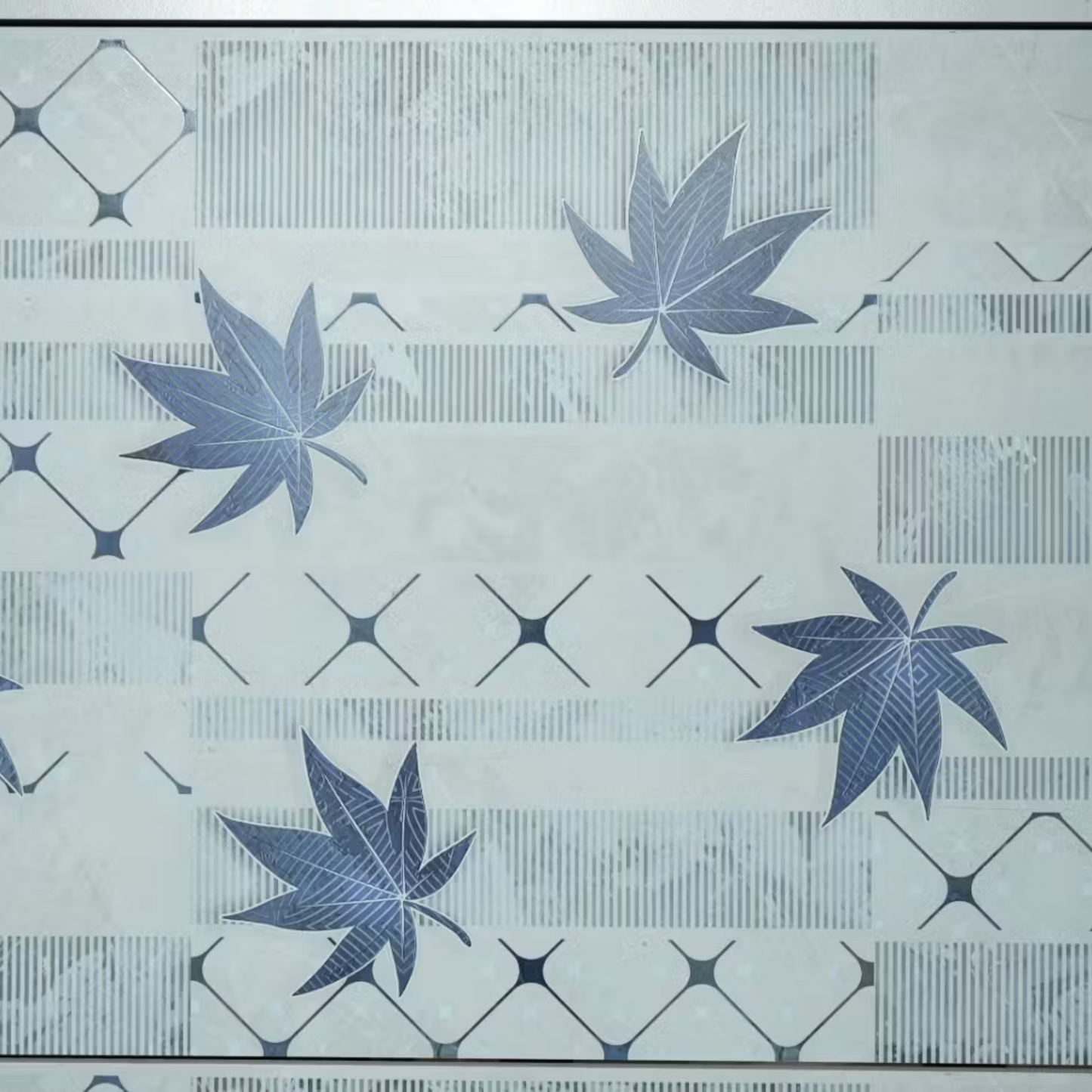 DR Decor Rustic Maple Leaf Blue