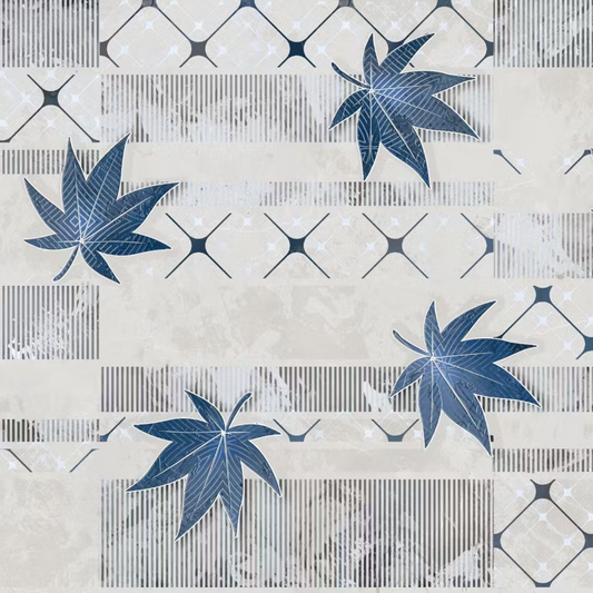 DR Decor Rustic Maple Leaf Blue